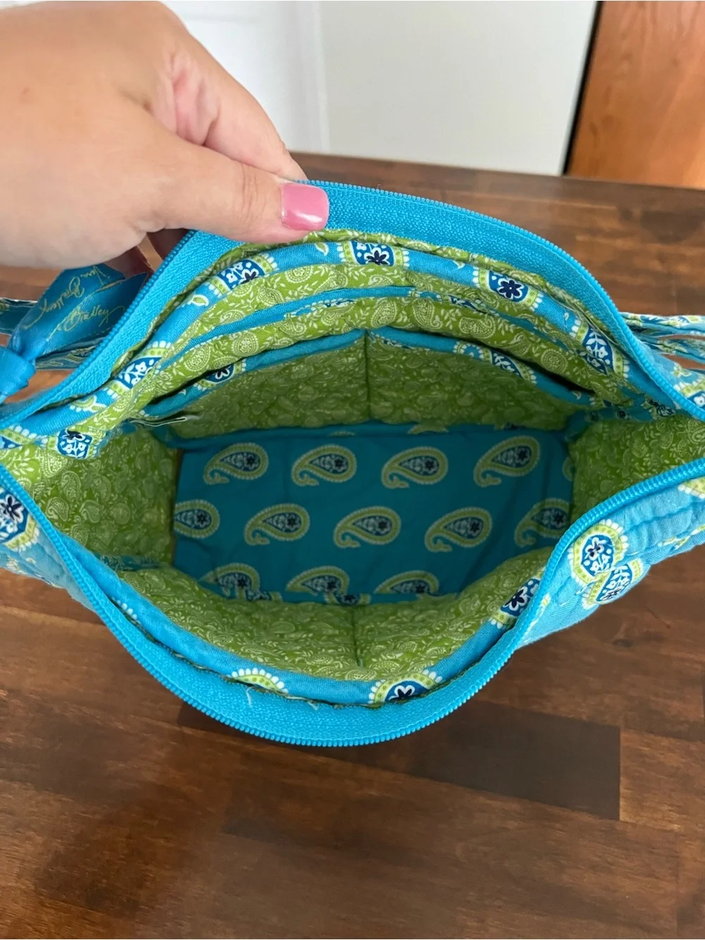 Vera Bradley Bermuda Blue “Spectator” Bag & Pouch